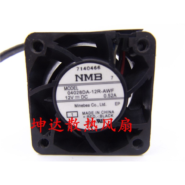 Original NMB 04028DA-12R-AWF 4028 12V 0.52A 4 สายควบคุมความเร็วพัดลมระบายความร้อน 4 ซม.