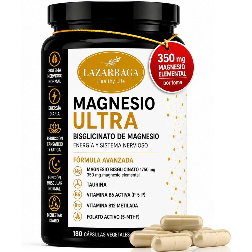 แมกนีเซียม Super Digllycinate 350 มก. องค์ประกอบ |   Taurine+Active Vitamin B6 P-5-P+Methylized B12+