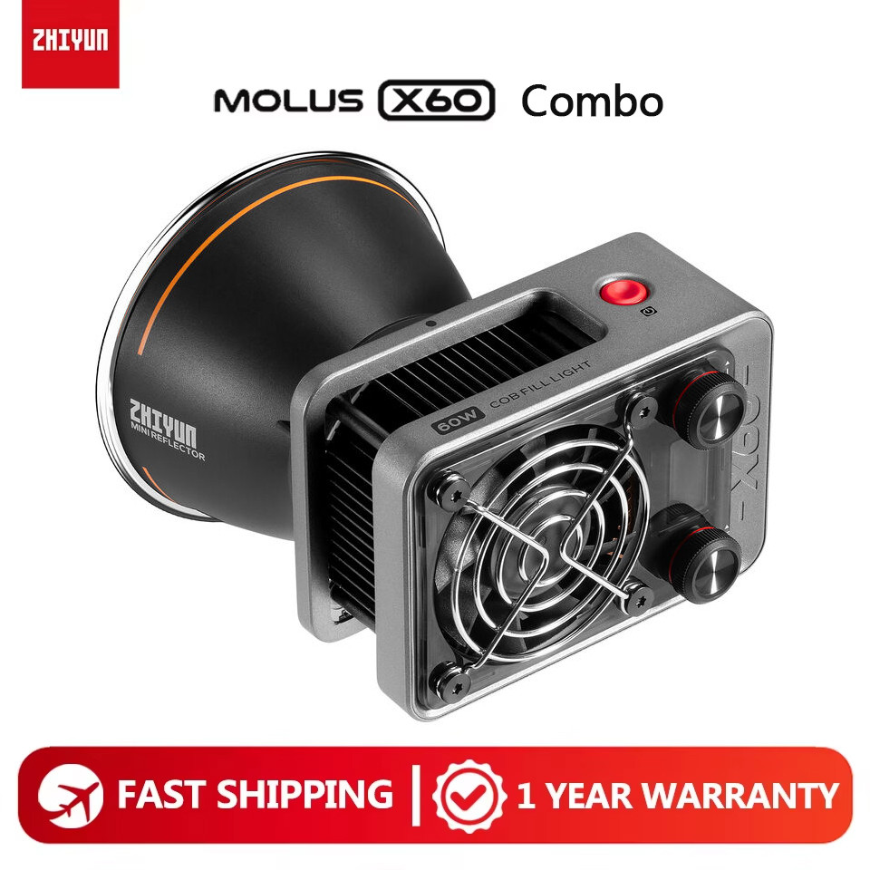ZHIYUN MOLUS X60 Combo 60W Bi-สี 2700K-6500K ไฟ LED วิดีโอสําหรับสตูดิโอกลางแจ้งถ่ายทอดสดการถ่ายภาพเ