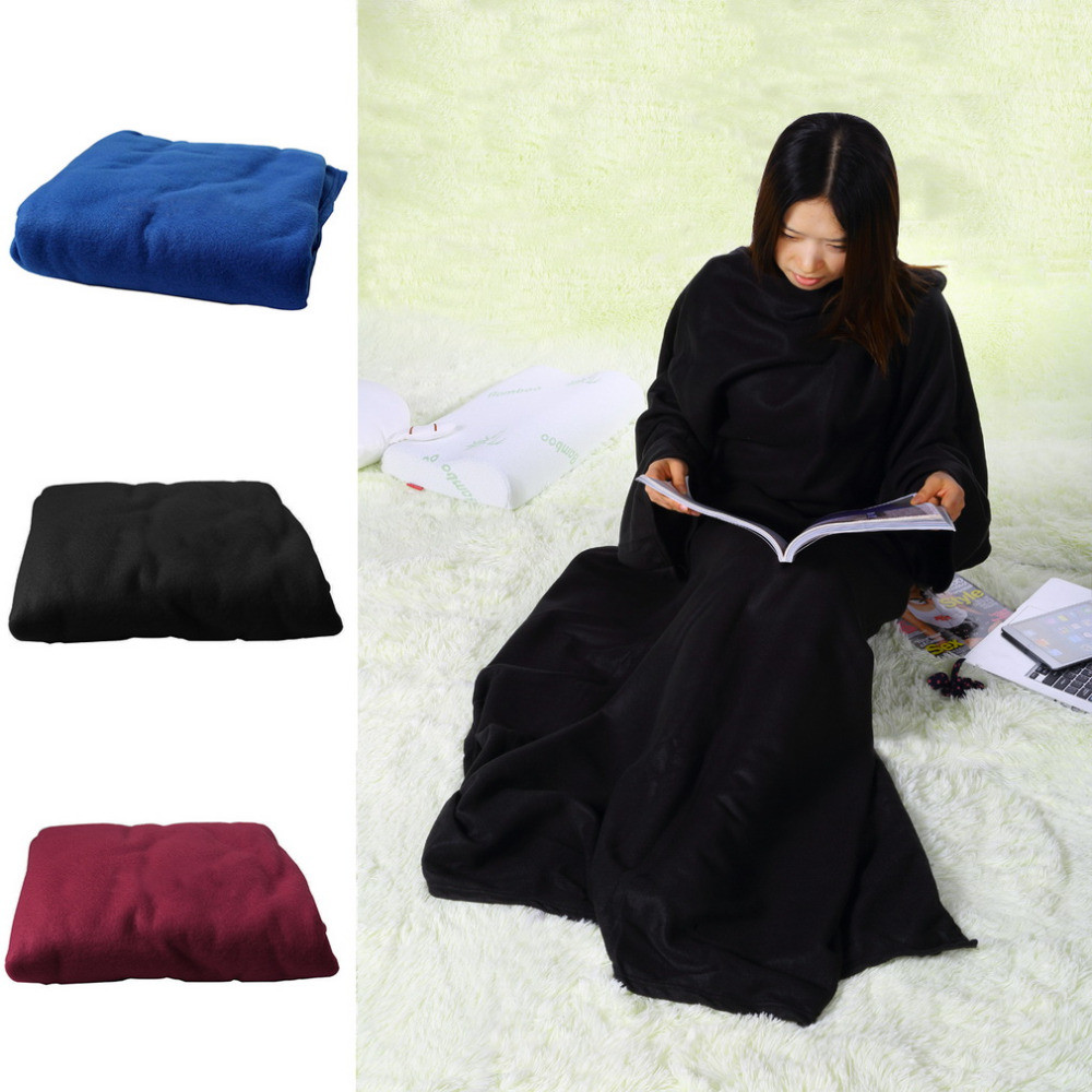 Hot Home Winter Warm Fleece Snuggie ผ้าห่มมีแขน