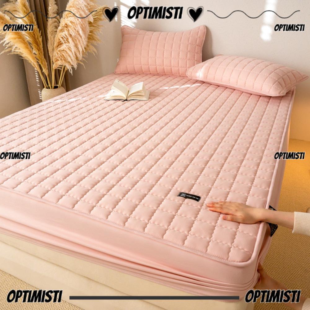 OPTIMISTI8E ผ้าคลุมเตียง, กันน้ํา 150/180 ซม. Lattice ติดตั้งแผ่น, วงยืดหยุ่นข้นผิวนุ่มที่นอนครอบคลุ