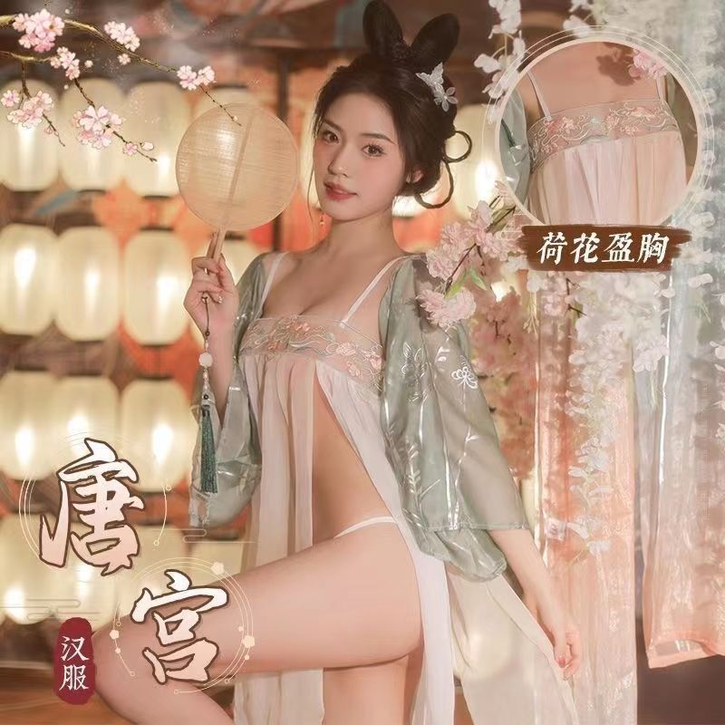 !2024新款古装汉服套装裙衣女性感古代睡制服雪爱明2024 ใหม่เสื้อโบราณ Hanfu ชุดชุดนอนสําหรับผู้หญิง0st4w88s8