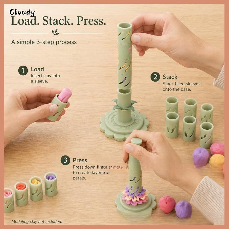 [Cloudy] DIY Polymer Clay ดอกไม้ทําเครื่องมือหัตถกรรม 9 Modular Shaping แขนทนทานชุดดินสําหรับ Handma