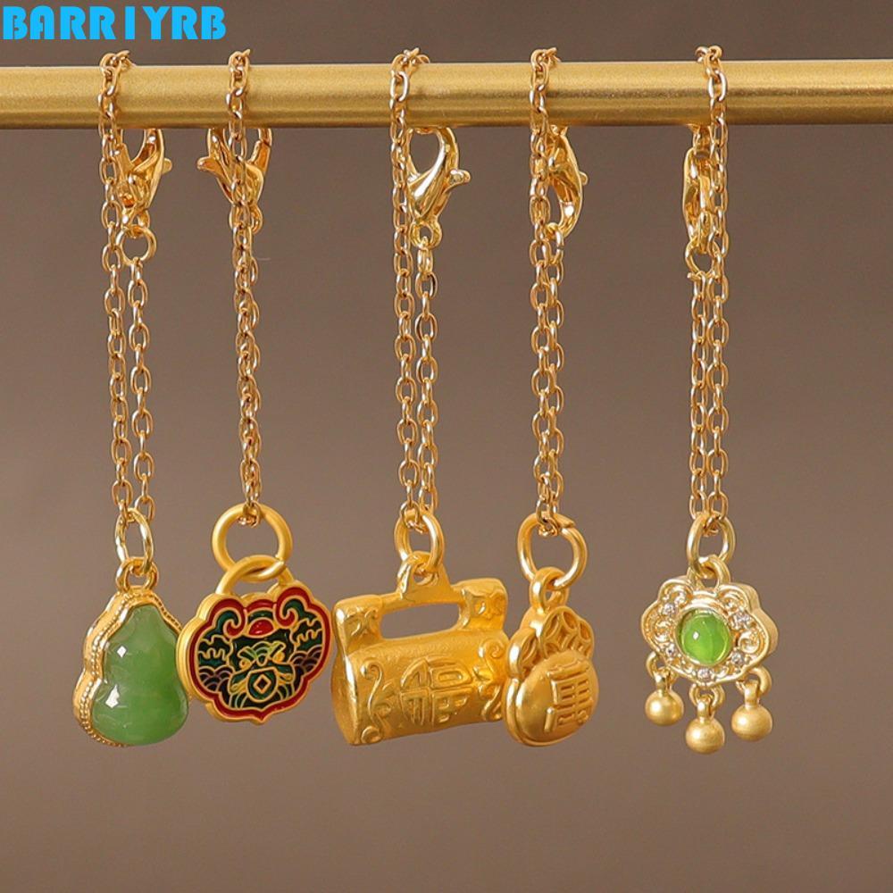 BARR1YRB MINI BJD หยกหัวเข็มขัดสร้อยคอ, Blessing Dress Up Miniature จําลองสร้อยคอ, อายุยืนล็อค DIY 1