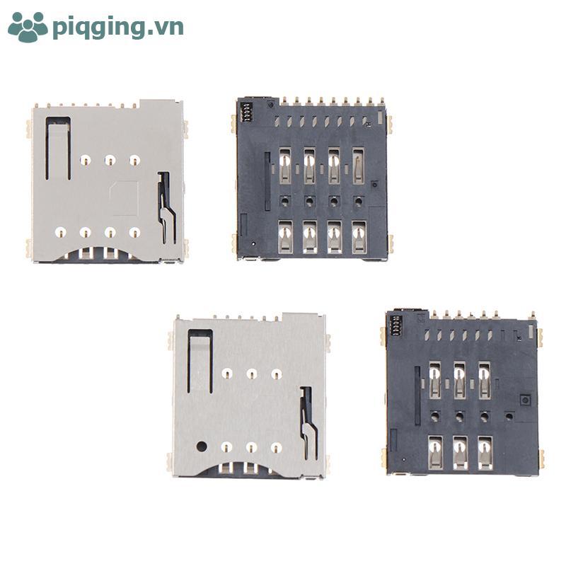 Piqging 2 ชิ้น MUP-C792 Micro ซิมการ์ด Connector Self-piercing 6 + 1P ซ็อกเก็ตสล็อต VN