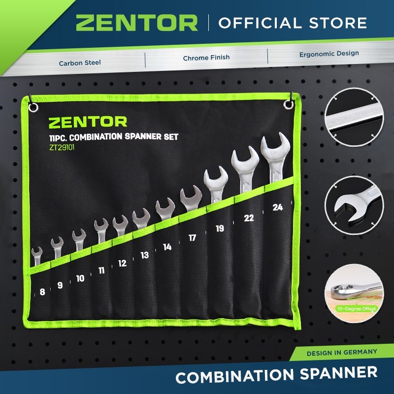 ZENTOR ชุดประแจรวมแหวน 11 ชิ้น ZT29101