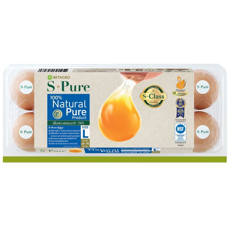 เอสเพียวไข่ไก่แพค 10ฟอง S Pure Eggs Pack 10pcs.