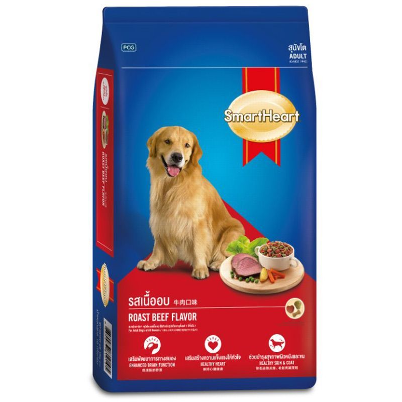 สมาร์ทฮาร์ทอาหารสุนัขโตรสเนื้อ 10กก. Smartheart Adult Beef 10kg.