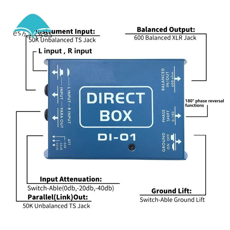 Eshai585di Box Unbalance Signal Converter DI Effects Passive DI Box Direct Injection