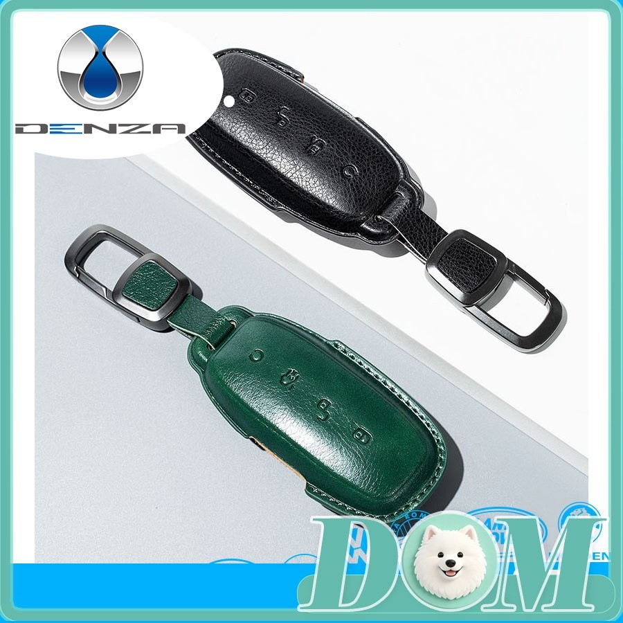 [READY]DENZA D9 Pure leather Key cover BYD DENZA EV card protector Metal keychain J0DC