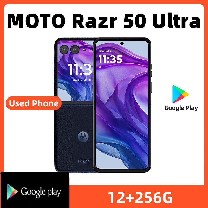 MOTO Razr 50 Ultra 5G 256GB ROM SmartPhone Conditioning ที่ยอดเยี่ยมจัดส่งฟรีโทรศัพท์มือสอง