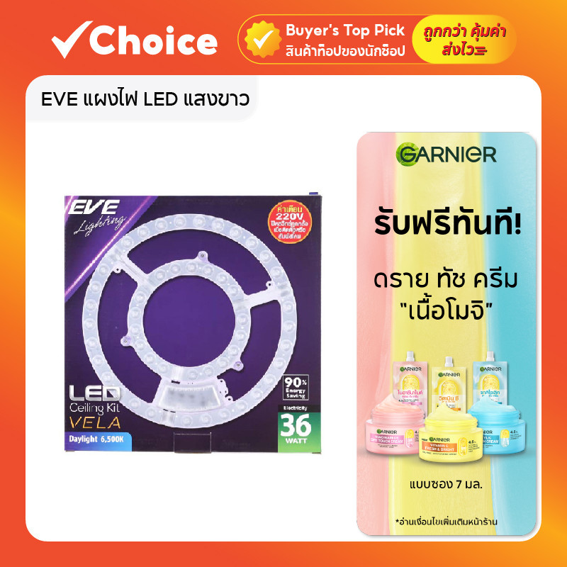 EVE แผงไฟ LED แสงขาว พร้อมแม่เหล็กและตัวหนีบสายไฟ