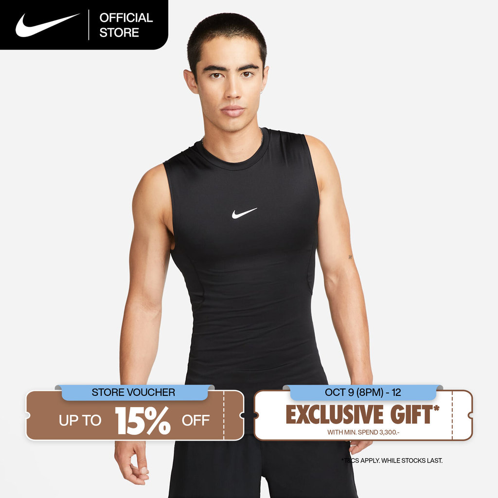 NIKE فانيلة Pro Dri-FIT ضيقة رجالية — أسود — صورة 2
