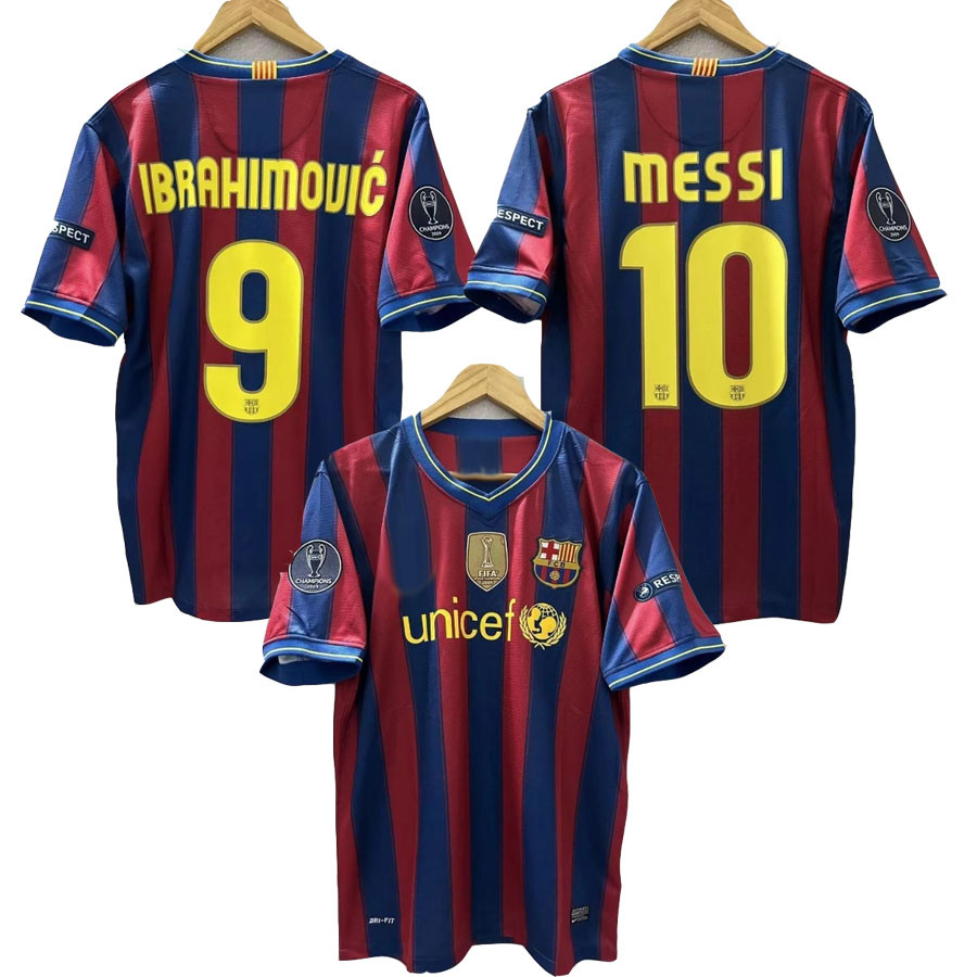 S-XXL High-Quality Retro Home Football Jersey สำหรับ Messi และ Ibrahimovic | ออกแบบเองได้