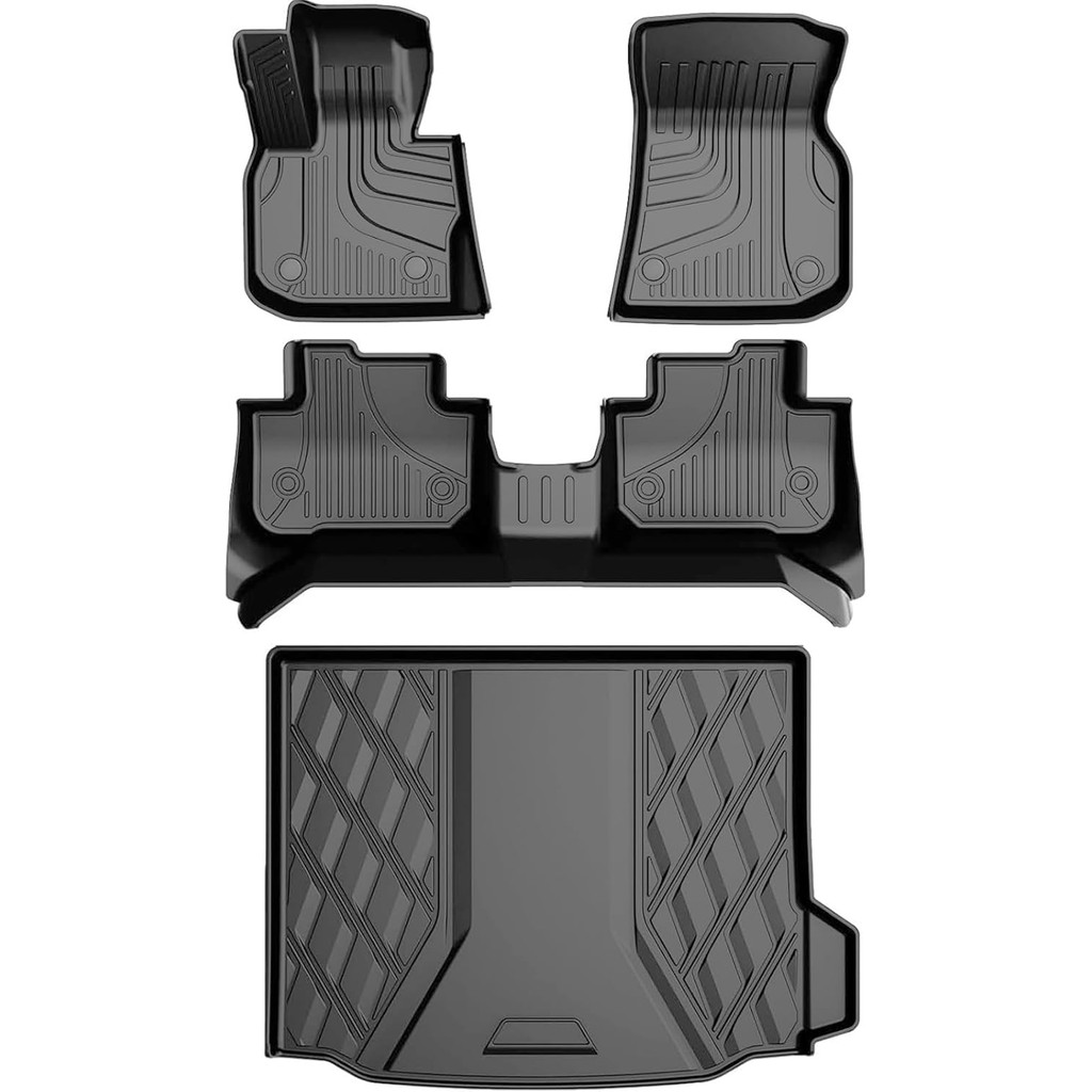 Original พรมปูพื้นและCargo Linerใช้งานร่วมกับ 2018-2024 BMW X3 - Custom Fit All Weather TPEยางสําหรั