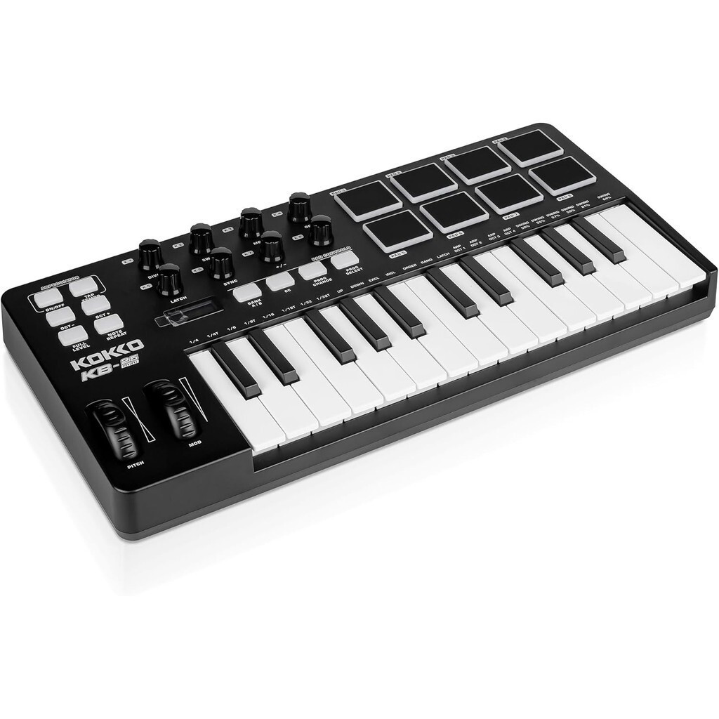 KKO DI คีย์บอร์ด ni KB25 25 คีย์ DI Controller 8 Backlit กลอง Pads 8Knobs และ Pitch Bend ล้อ Modulat