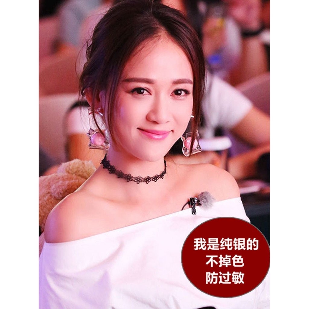 สร้อยคอมัลติมีเดียชอกเกอร์ สเตอร์ลิงเงินสีดำ สำหรับหญิง แบบพรีเมียม FST4