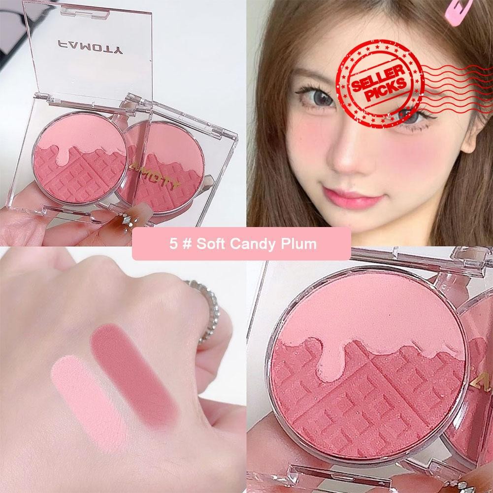 Monochrome Net Red Rouge Blush Velvet Matte Blush Loose Powder Palette สําหรับแต่งหน้าติดทนนาน N5k5