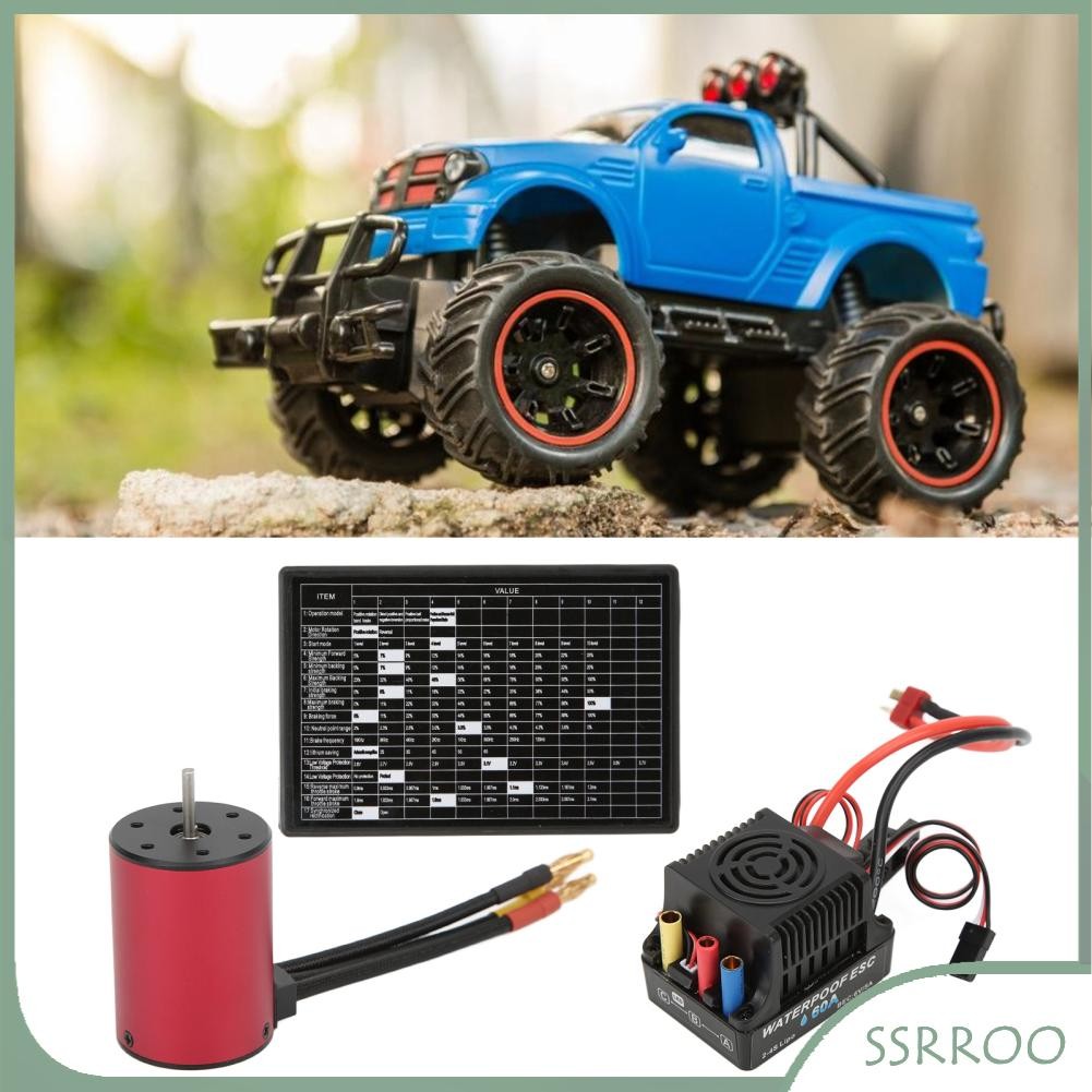 Ssrroo 3650 4300KV มอเตอร์ 60A ESC 6061 T6 ALUMINUM PROGRAMER CARD CNC Machined Protection หลายครั้ง