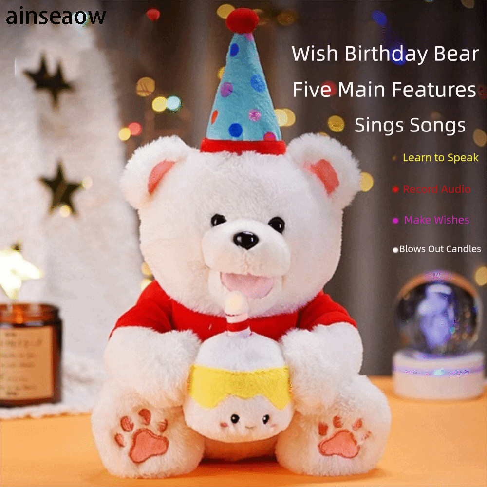 AINSEOW Interactive Huggy Cat, Plush Interactive Function ตุ๊กตาไฟฟ้าที่สมจริง, พูดคุณสมบัติจําลองกา