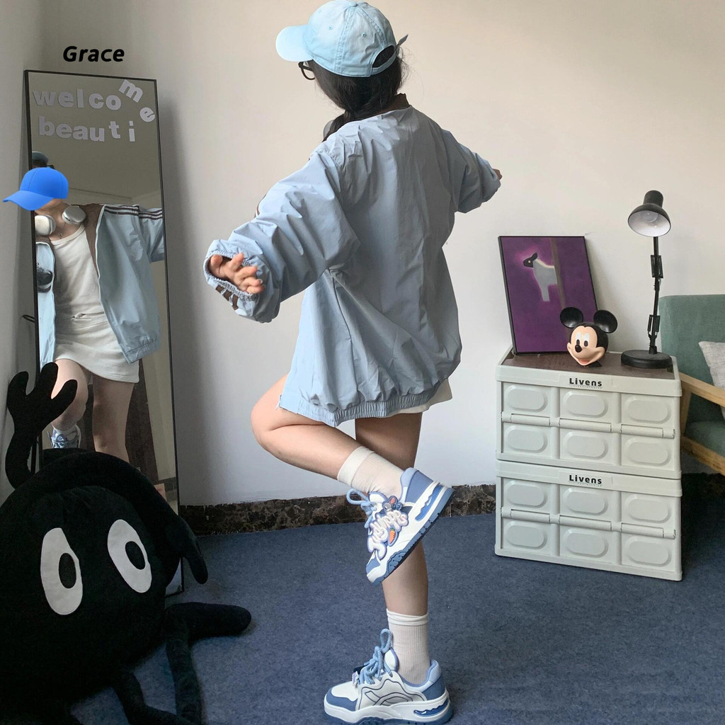 Grace เสื้อแจ็คเก็ตผู้หญิง คอตั้งเย็บสองด้าน สไตล์กีฬาลำลอง GR3486 ราคา ถูกที่สุด ดีลบีเคเค แกลเลอรีภาพที่ 3