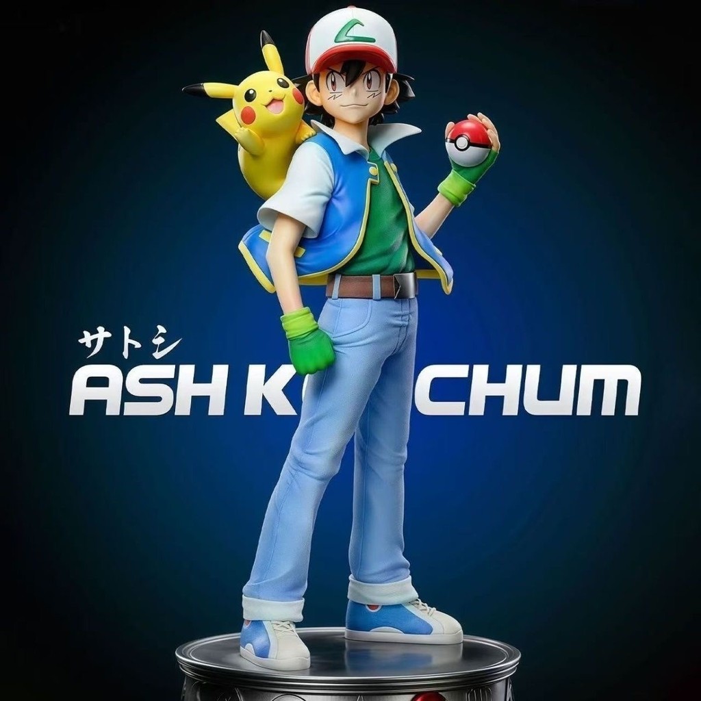 1/8 17 ซม.Pokemon อะนิเมะรูป Ash Ketchum รูป Action Figurine Gk รูปปั้นสะสมของเล่นตุ๊กตาของขวัญที่กําหนดเอง