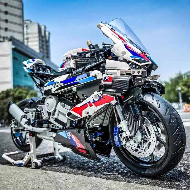 เข้ากันได้กับเลโก้ BMW บล็อกตัวต่อรถจักรยานยนต์ M1000RR เครื่องจักรสําหรับความยากสูงความจุตาบอดสูงสม