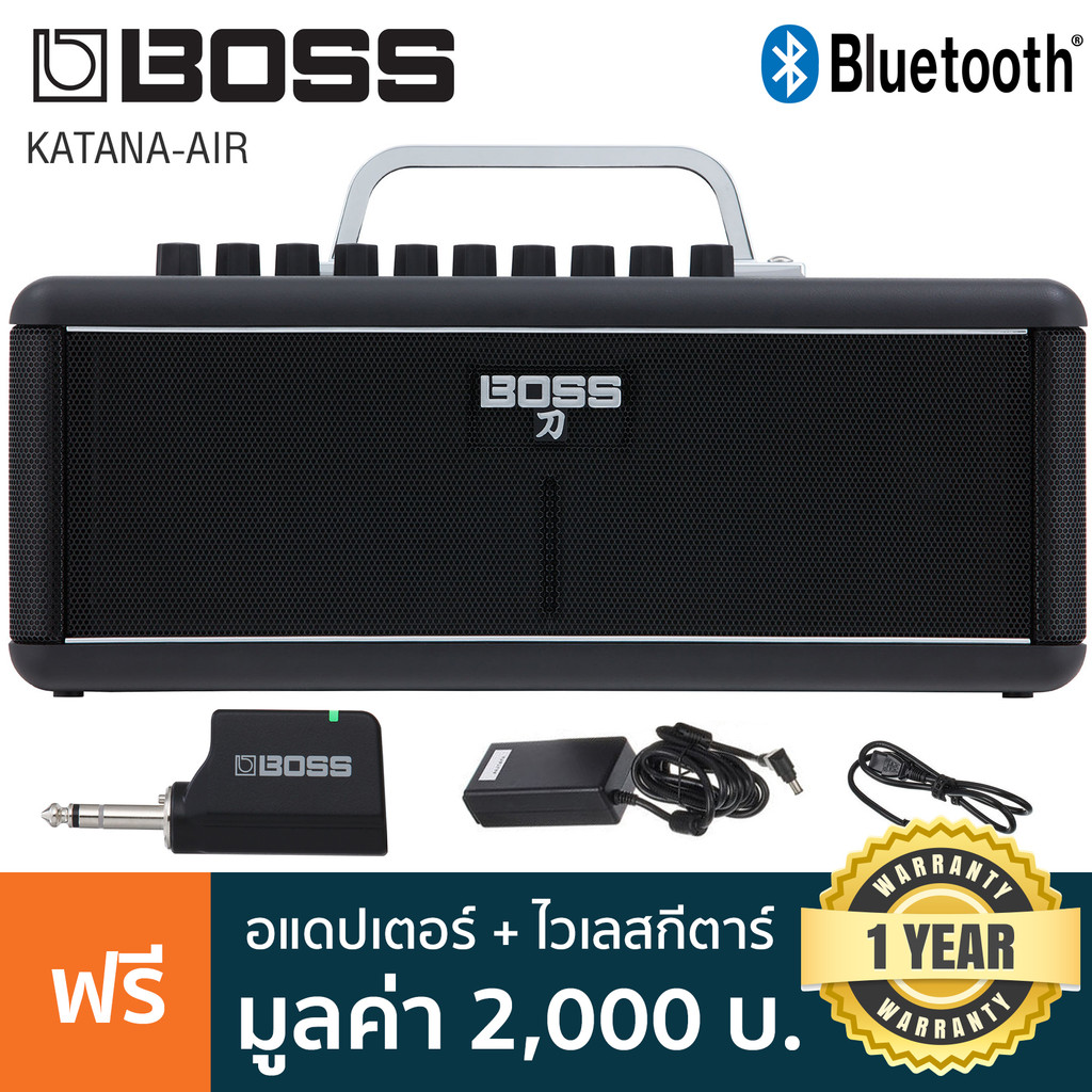 BOSS® Katana Air แอมป์กีตาร์ 30 วัตต์ ลำโพงสเตอริโอ จำลองเสียงแอมป์ได้ถึง 5 แบบ มีบลูทูธ แบตในตัว ต่
