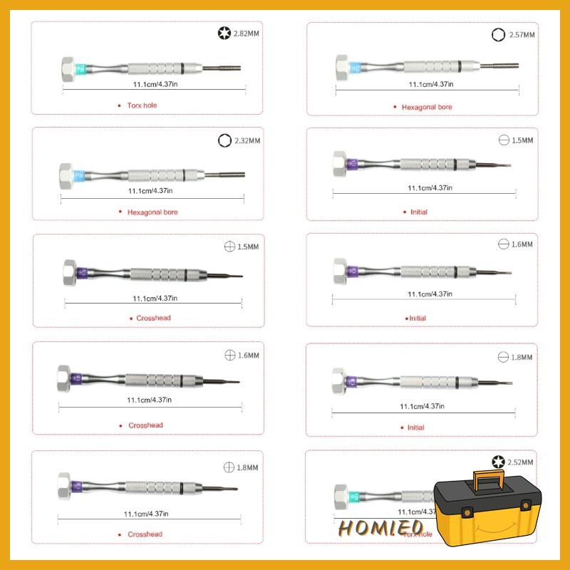 HOMIE0 นาฬิกาโทรศัพท์ซ่อมแว่นตาไขควงสําหรับกรอบออปติคอลแท็บเล็ตโทรศัพท์นาฬิกาแว่นตากันแดดและความแม่น