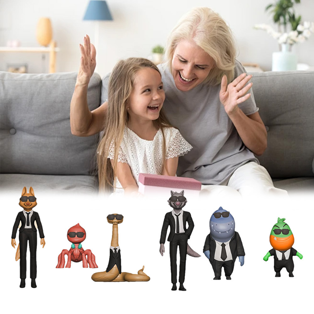 6pcs The Bad Guys Mr. Wolf Mr. Snake Action Figure Model Toys