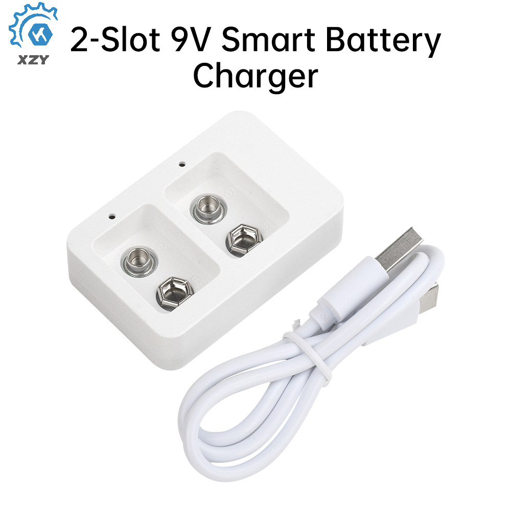 9V มัลติฟังก์ชั่น 2-Slot แบตเตอรี่ Charger Ni-MH แบตเตอรี่ลิเธียมอัจฉริยะชาร์จอัตโนมัติเปลี่ยนประเภท