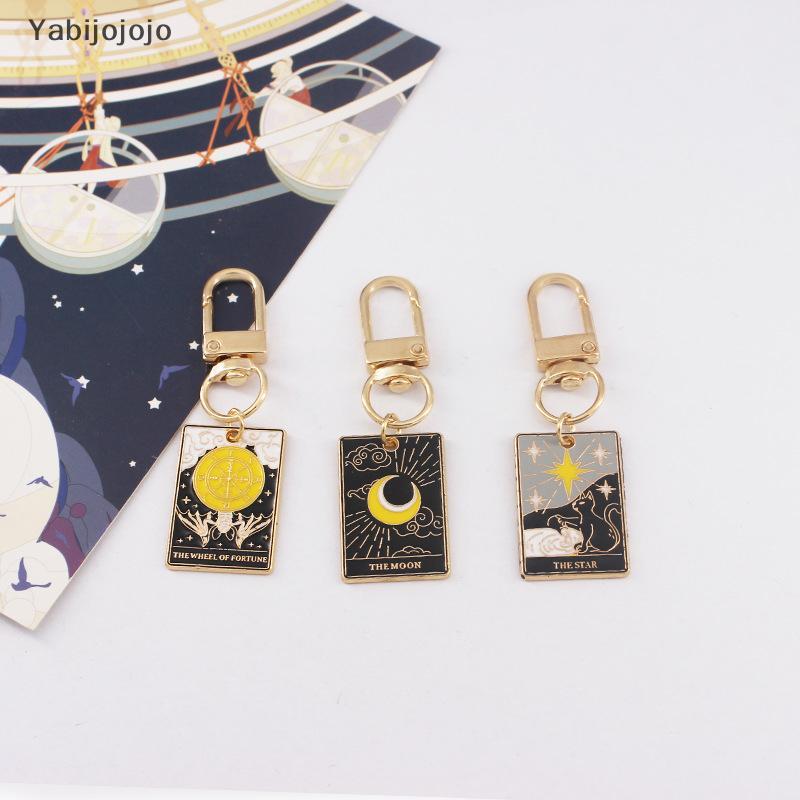 Yabijojojo เกมกระดาน Solitaire Sun Tarot พวงกุญแจ, จี้ของขวัญโชคดี, พวงกุญแจ, จี้, พวงกุญแจใหม่