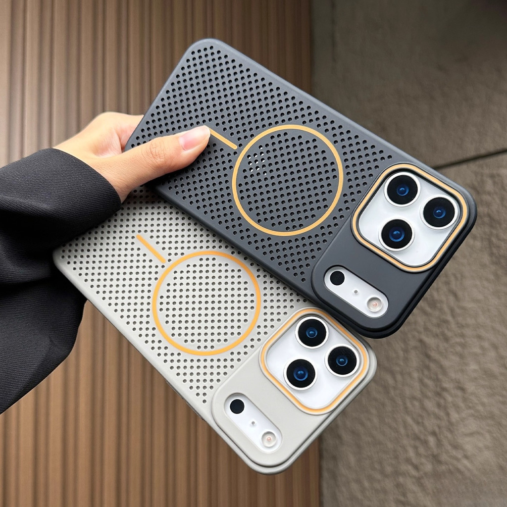 หรูหรา โดปามีน สีตาข่ายกระจายความร้อนเคสโทรศัพท์แม่เหล็กสําหรับ ไอโฟน 17 16 15 14 13 12 มือโปร สูงสุด 16 15 14 บวก 17 อากาศ กันกระแทกกลับกร