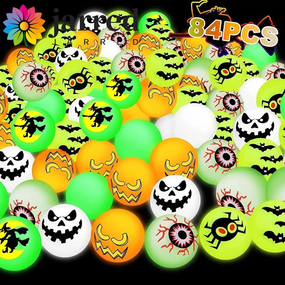 JARRED 10 ชิ้น/เซ็ต Halloween Bouncy Balls, Glow-in-the-Dark 32 มม. Bouncy Eyeballs น่ากลัว Luminous