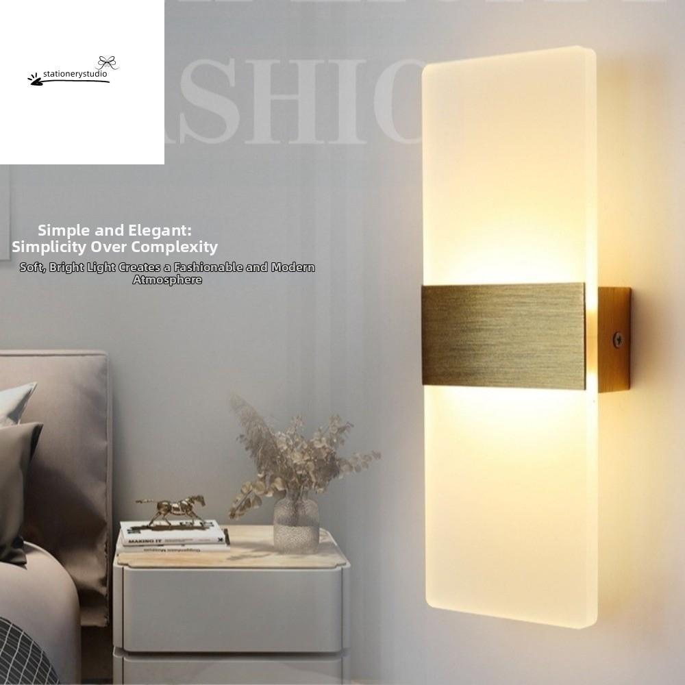 STATIONERYSTUDIO โคมไฟเชิงเทียนติดผนัง, วัสดุอะคริลิคออกแบบเรียบง่ายโคมไฟติดผนัง LED, โคมไฟในร่ม AC 