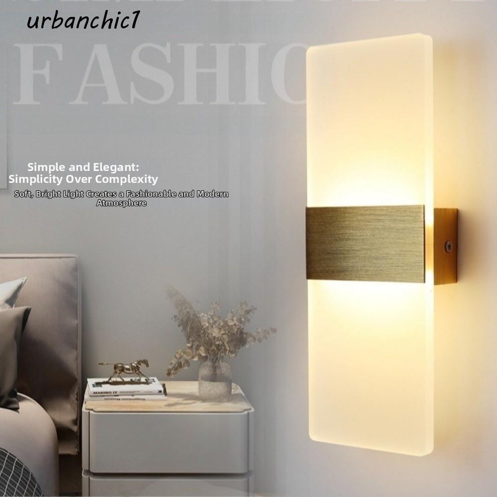 URBANCHIC โคมไฟเชิงเทียนติดผนัง,วัสดุอะคริลิคออกแบบเรียบง่ายโคมไฟติดผนัง LED,โคมไฟในร่มแสงอบอุ่น/สีข