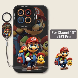 เคส Xiaomi 17T 15T 14T Pro เคส Xiaomi 17T 15T 14T 5G Case เคสการ์ตูนอนิเมะมาริโอ้ แบบด้าน ซิลิโคนอ่อนกันกระแทก พร้อมที่ป้องกันกล้อง สายคล้องโทรศัพท์ เคสกันรอยนิ้วมือ สำหรับเด็กผู้ชาย เด็กผู้หญิง และนักเรียน