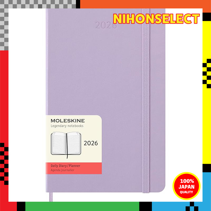 Moleskine Planner January 2026 Start 12-Month Daily Diary Large Size (13 cm x 21 cm) Hardcover Paste