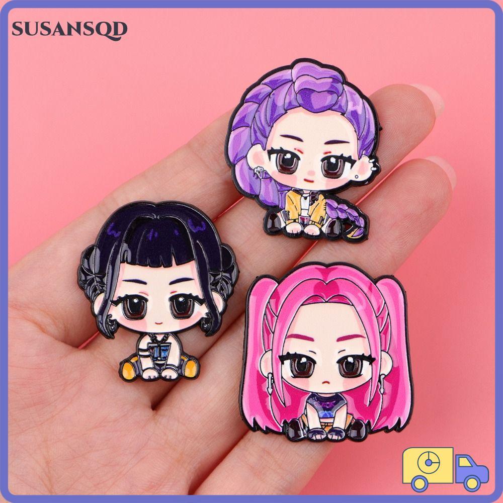 เข็มกลัดอนิเมะแบบโลหะผสม ดีไซน์น่ารัก สไตล์ SUSAN SQD และ K-POP สำหรับคอสเพลย์