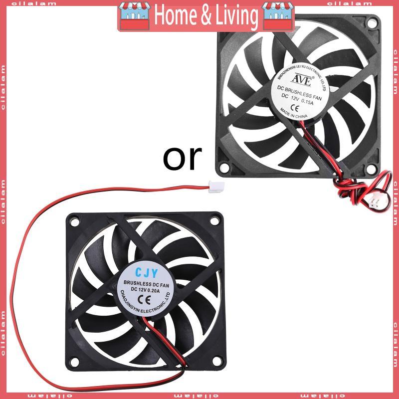 CI 8010 DC พัดลมระบายความร้อนแบบไม่มีแปรง DC12V 0 15A 9 06in 2 ขาสายไฟสําหรับ PC C