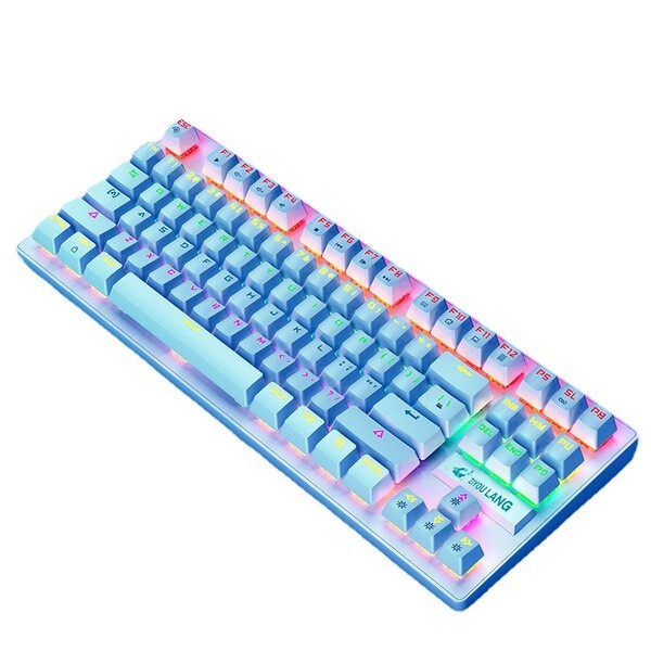 keyboard keyboard mechanical คีบอร์ด ฟรี Wolf K2 Punk Mechanical Keyboard 87-Key Game Competitive Of