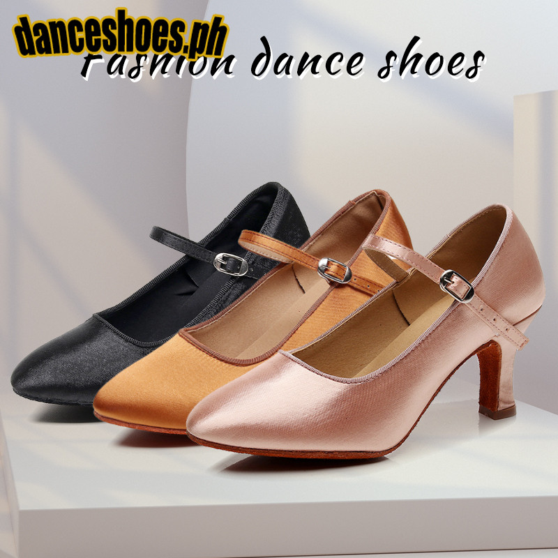 Pointed Toe Modern Social Dance รองเท้าผู้ใหญ่ผู้หญิงเด็ก Soft Sole Waltz Latin International Standard รองเท้าเต้นรํา Heeled 5/7CM