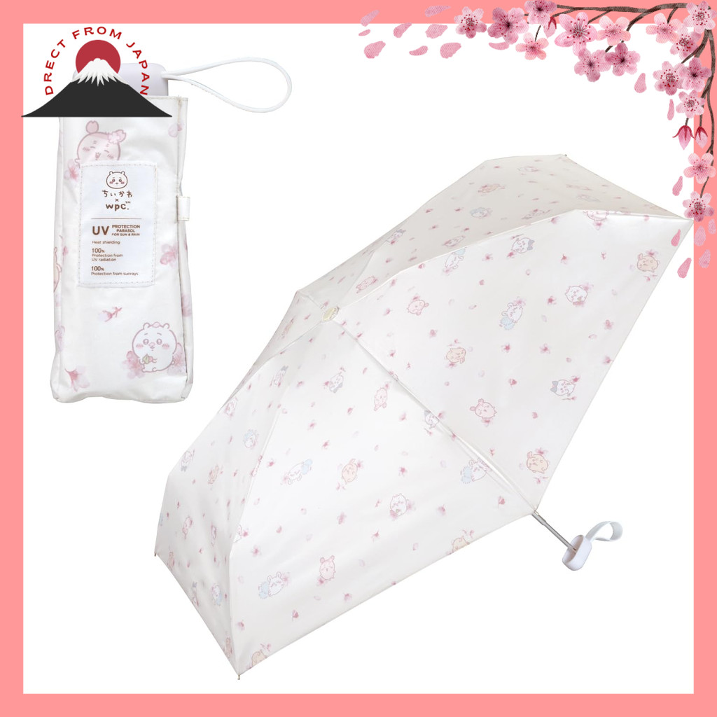 Wpc. คันร่มกันแดด UV 100% สำหรับผู้หญิงและเด็ก ลาย chiikawa ขนมชมดอกซากุระ ดีไซน์น่ารัก พับพกพาได้ ช
