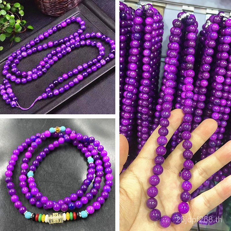 สร้อยคอแอฟริกาใต้สดสีม่วงขายส่งคริสตัลควอตซ์ร็อคหยกโซ่สร้อยข้อมือลูกปัด..Optimized Product CQI