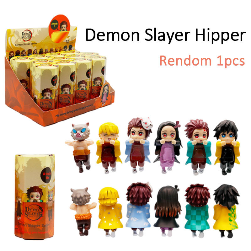 1 ชิ้นสุ่ม Demon Slayer Hipper อุปกรณ์เสริมโทรศัพท์ Demon Slayer Hipper ตกแต่งรุ่น