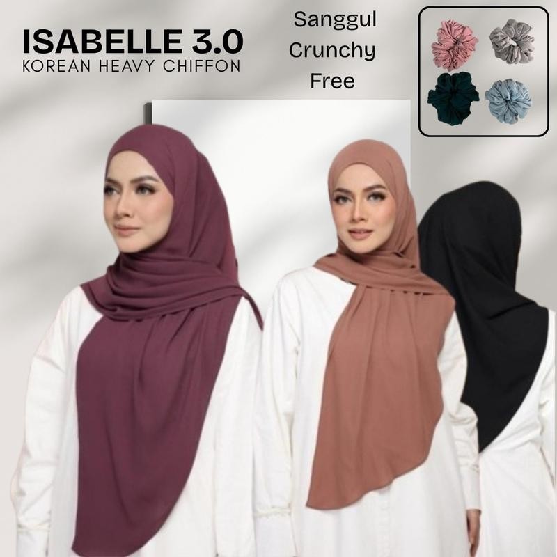 ISABELLE 3.0 SHAWL ( HEAVY CHIFFON ) Hijab Selapis Curve Chiffon Hijab Square