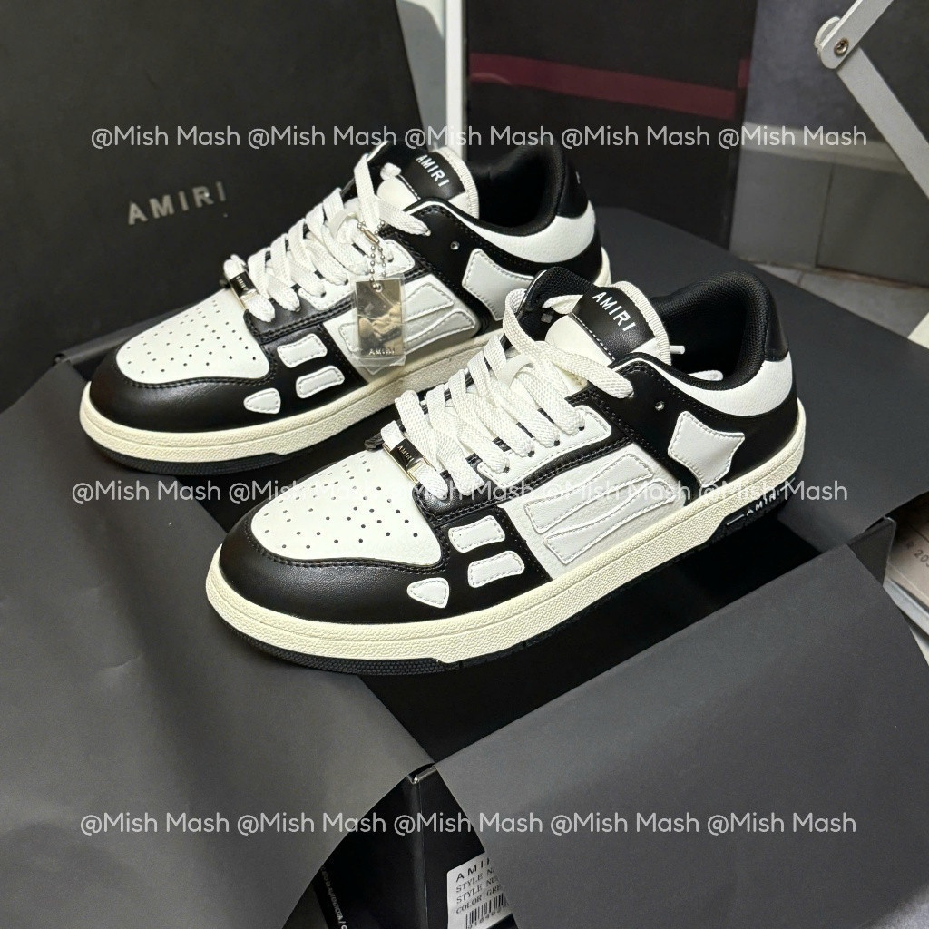 รองเท้าผ้าใบ Amiri Skel Bajas Black White รองเท้าผ้าใบ Amiri Black White Seamless.. DMS9