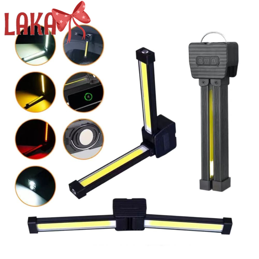 LAKA ไฟฉาย, LED 7th Gear Dimming Gym Lamp, รุ่นดูดแม่เหล็กพร้อมตะขอแขวนไฟทํางานพับได้ 180 องศา