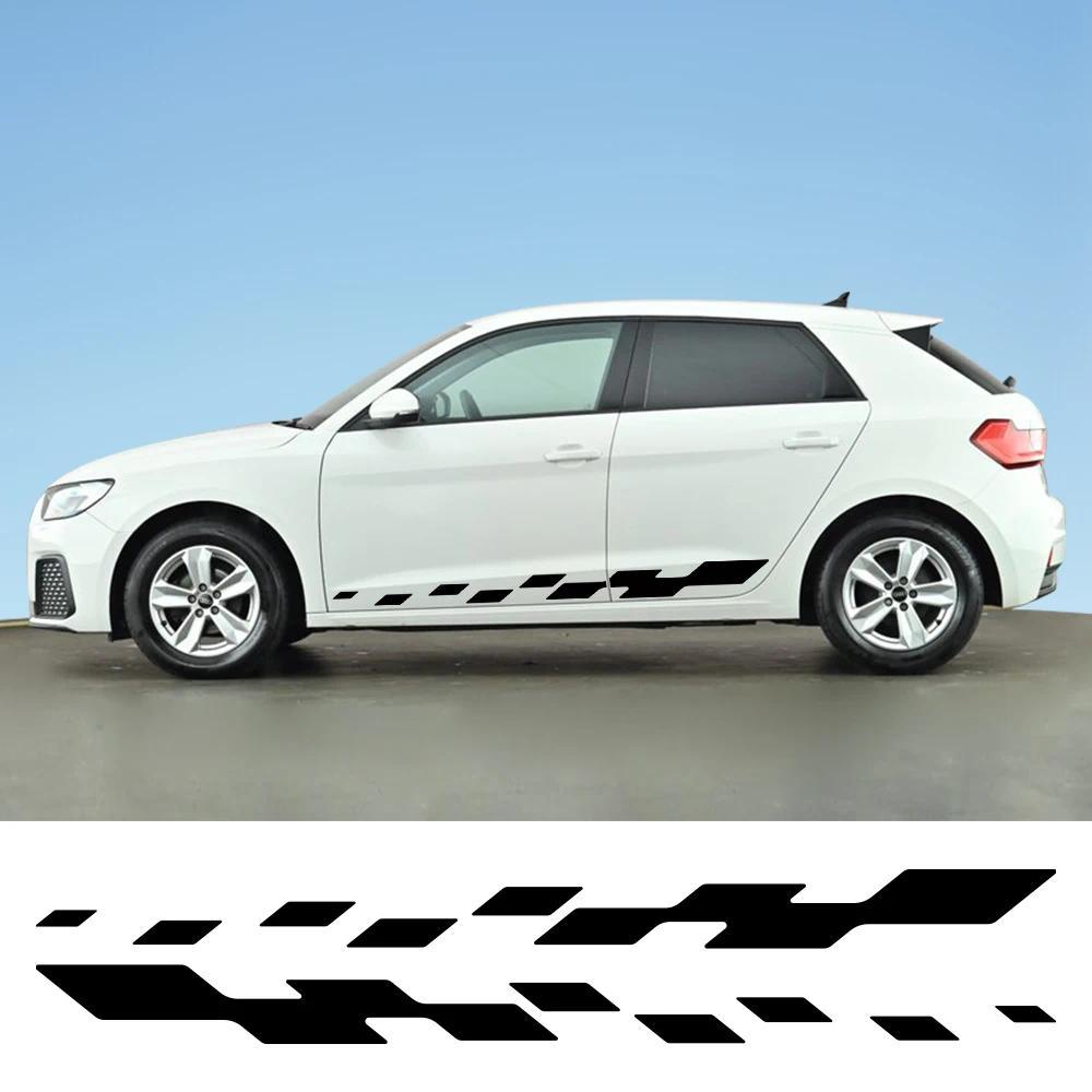 2PCS รถด้านข้างสติกเกอร์ไวนิลฟิล์มตกแต่ง Decals สําหรับ Audi A1 8X GB GBA Sportback Quattro TFSI Ego