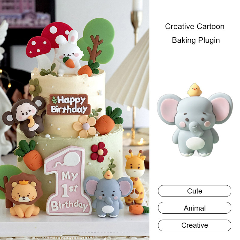 Creative การ์ตูนเค้ก Plugin วันเกิดเค้กตกแต่งสัตว์เค้ก Plugin ยืน NestThai
